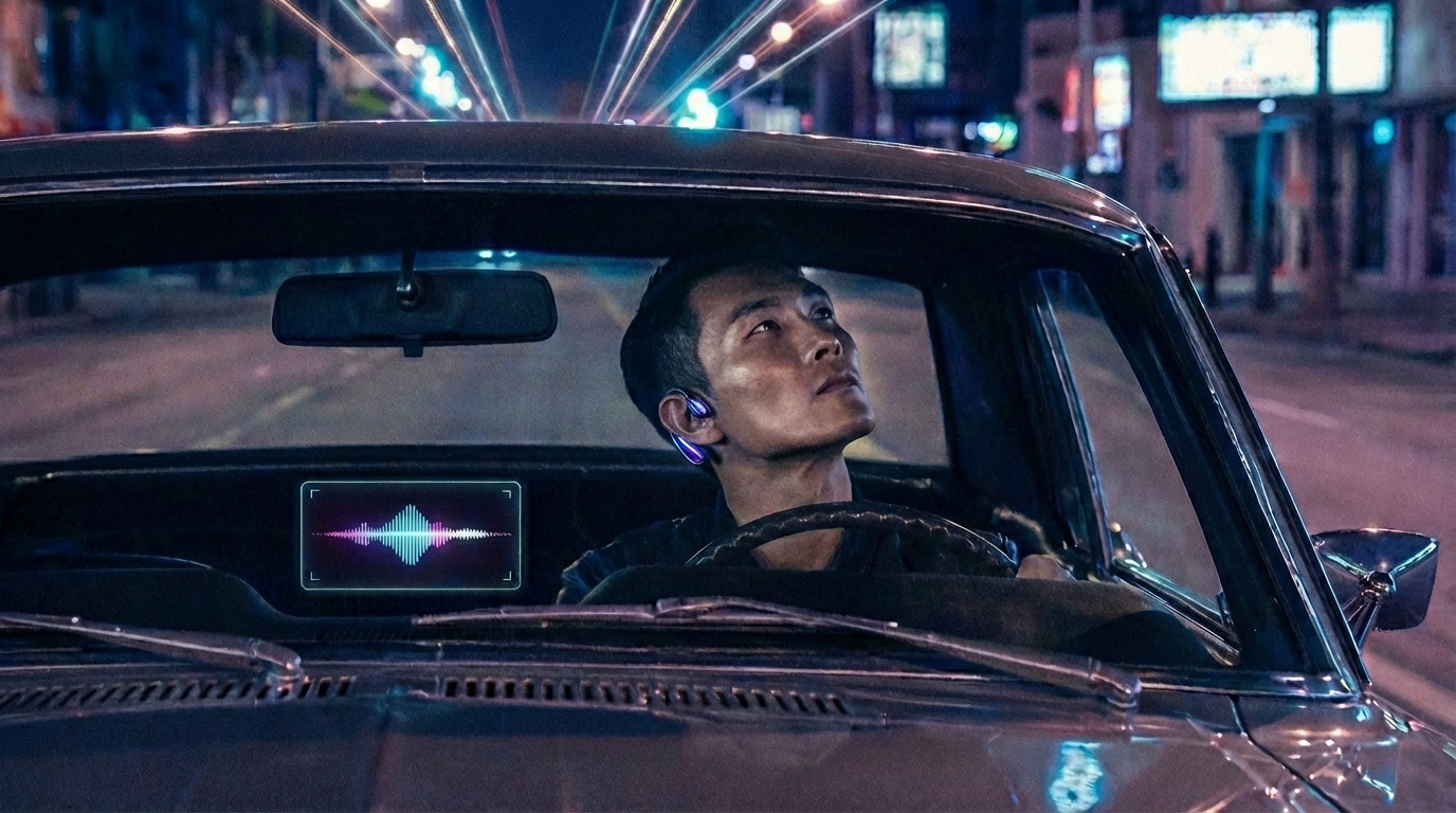 Professional using run91.ai while commuting